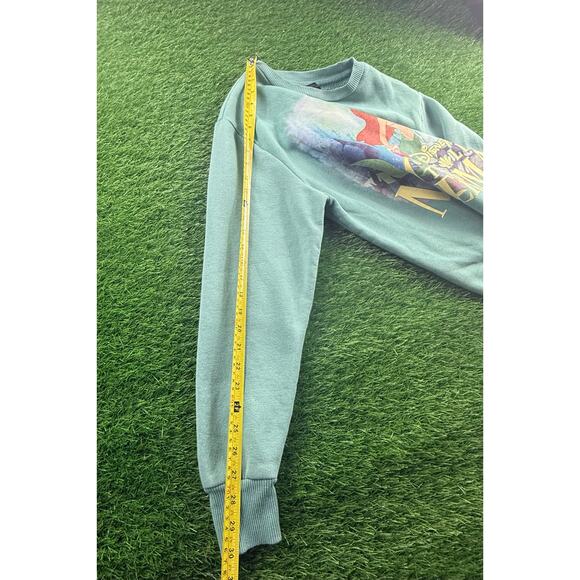 Disney Princess Little Mermaid Ariel Graphic Crewneck Sweatshirt Sz S Teal - Picture 5 of 9